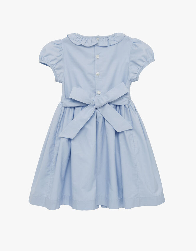Trotters Willow Rose Hand Smocked Dress, Blue (CORNFLOWER), large