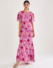 Pia Floral Print Maxi Dress, Pink (PINK), large