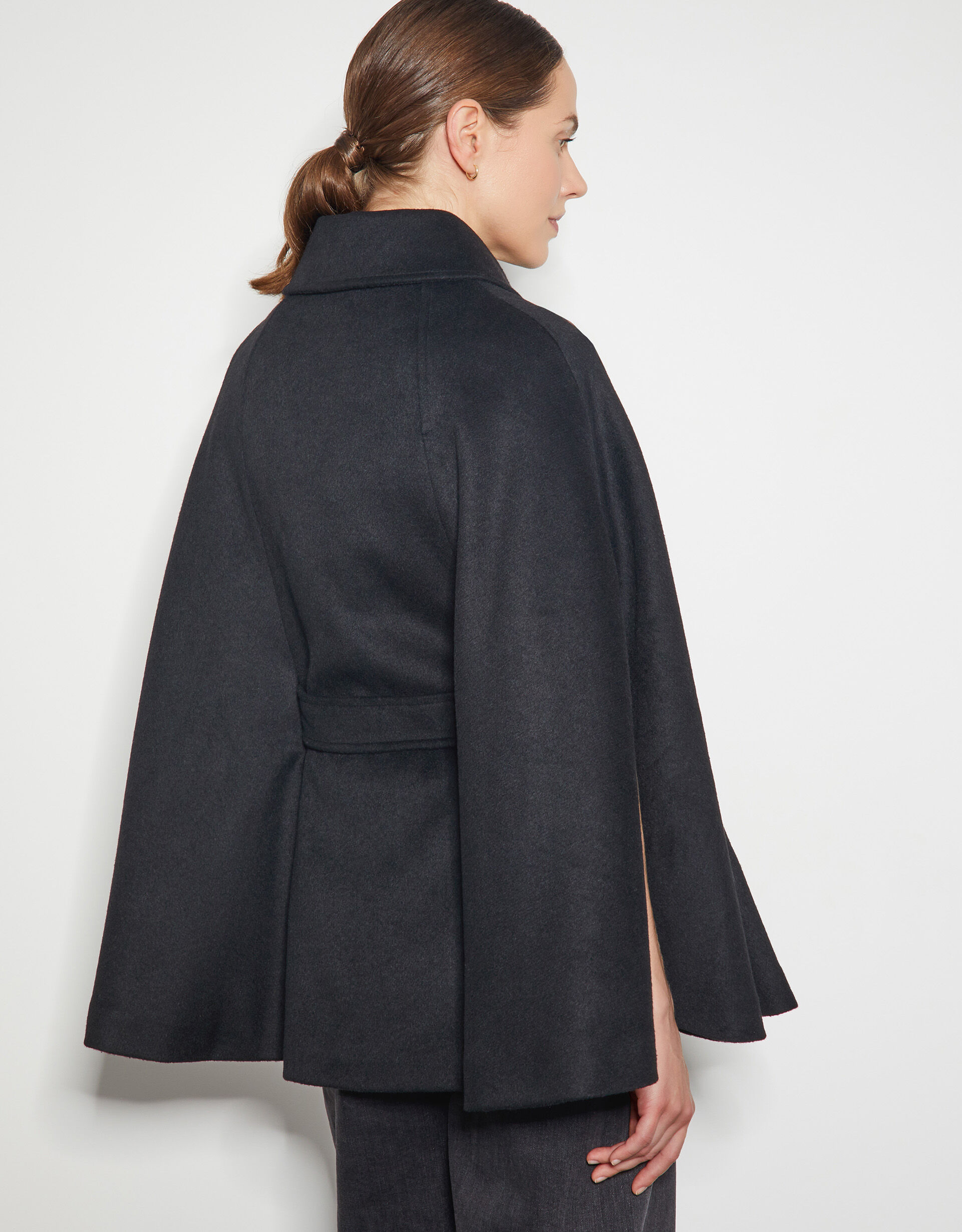 Cecily Military Cape Coat Black