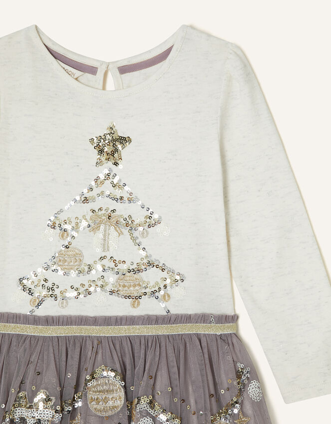 Christmas Tree Disco Dress, Grey (GREY), large