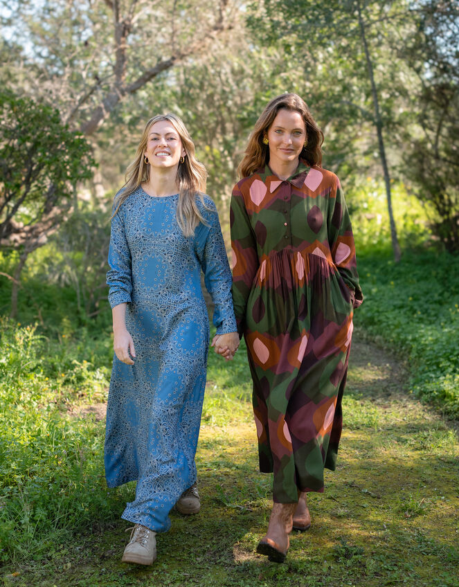 Lyrical Sisters Bandana Print Maxi Dress, Blue (BLUE), large