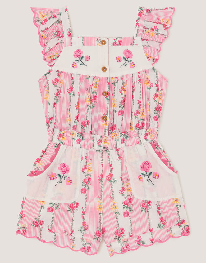 Floral Stripe Playsuit, Pink (PINK), large