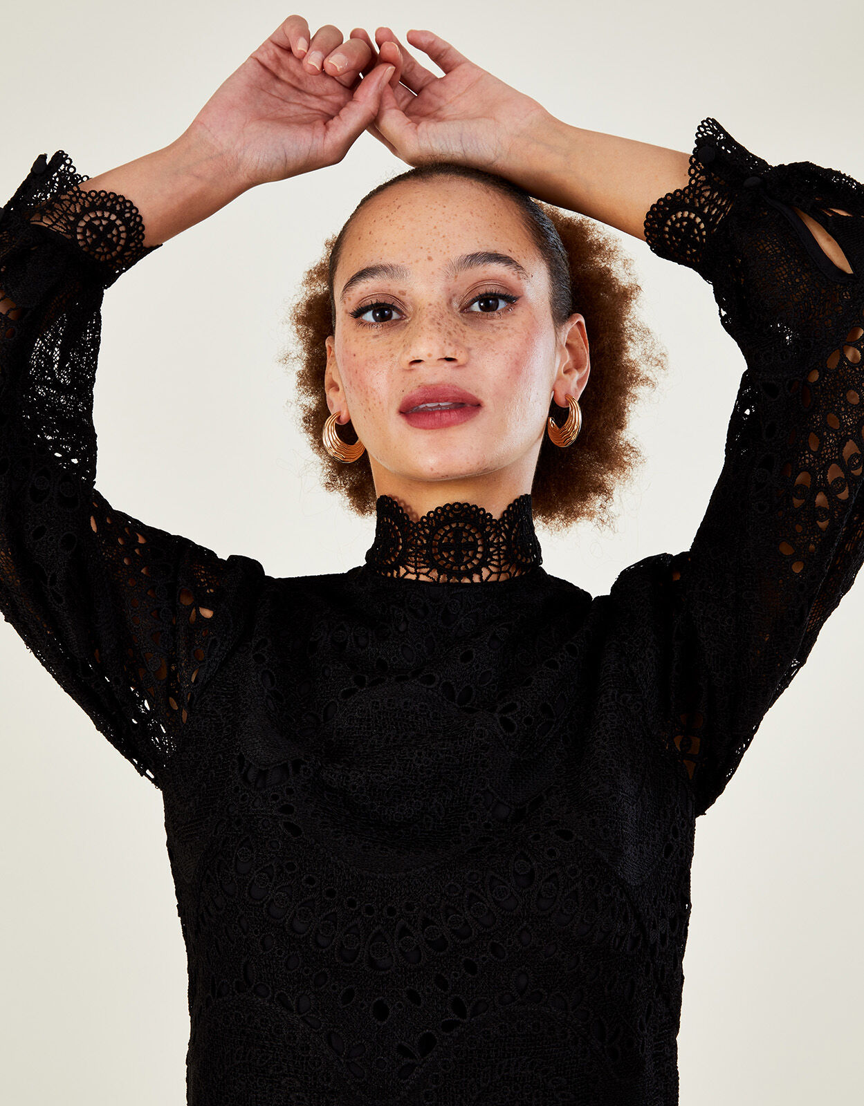 Black shop lace tunic