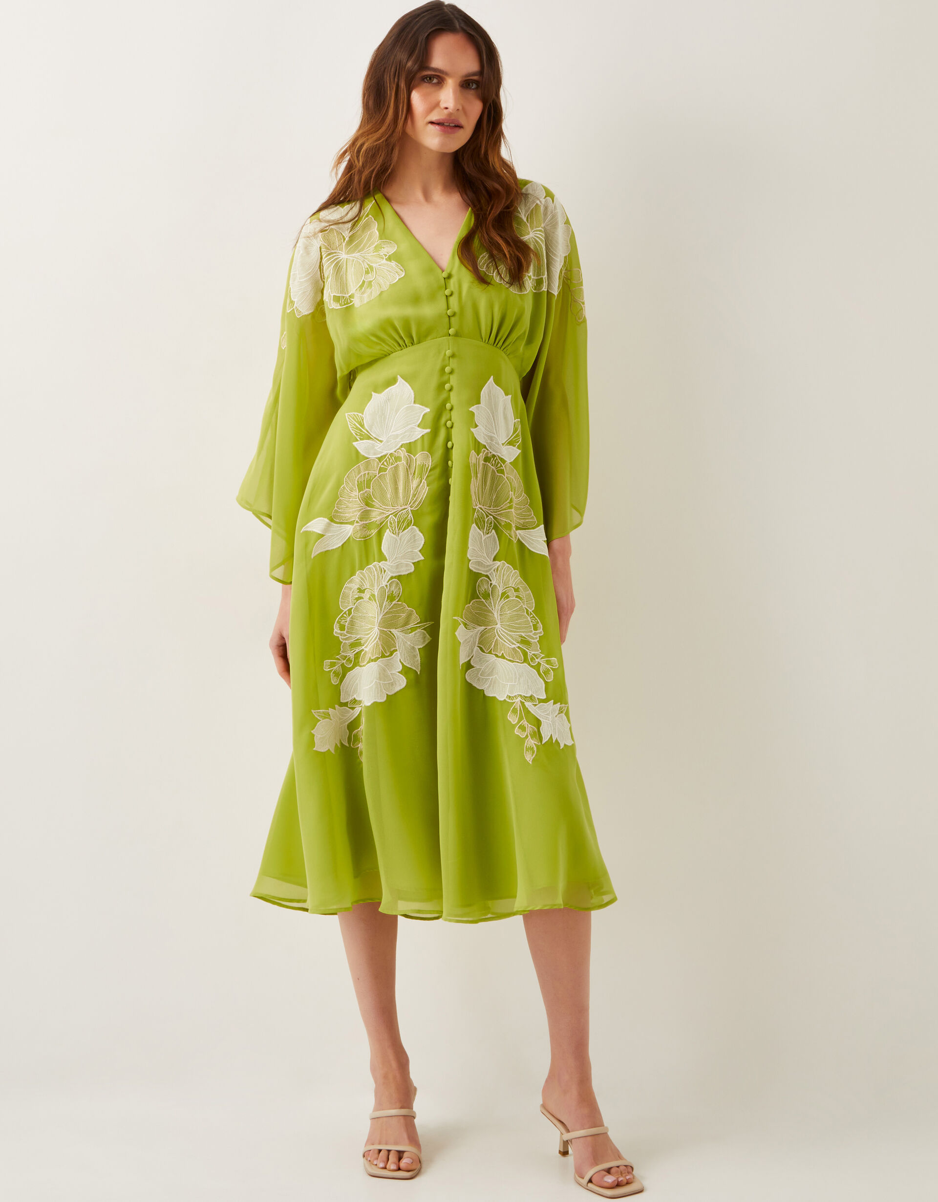 Brooklyn Green Floral Panel Midi Dress main image 1