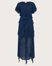 Renata Ruffle Maxi Dress, Blue (NAVY), large