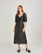 Keely Sequin Midi Dress, Black (BLACK), large