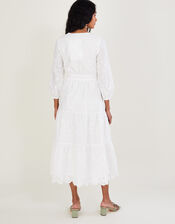 Bryony Broderie Midi Dress in Sustainable Cotton, Ivory (IVORY), large