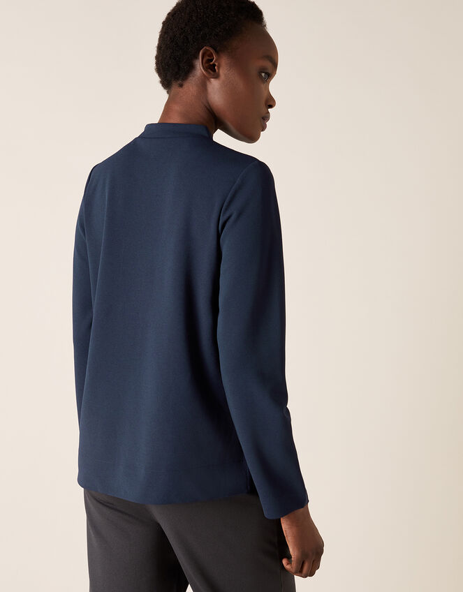 LOUNGE Hatty High Neck Button Top, Blue (NAVY), large