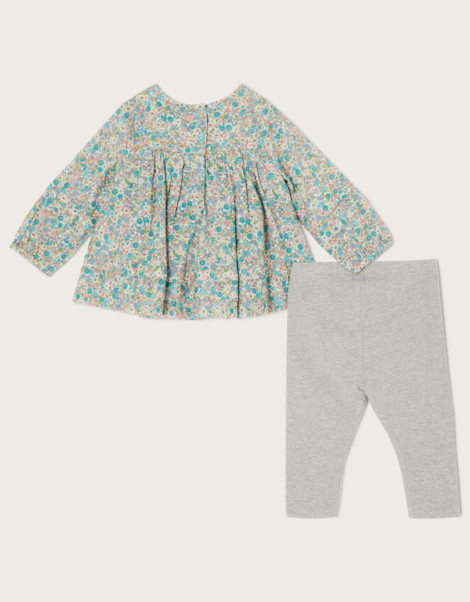 Newborn Woven Ditsy Top and Leggings Set , Blue (BLUE), large