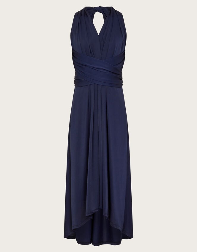 Tia Twist Front Prom Dress, Blue (NAVY), large