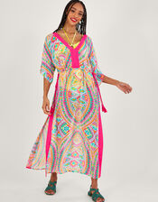 Mosaic Print Maxi Kaftan, Pink (PINK), large
