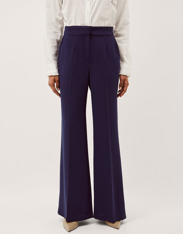 Erin Flared Trousers, Blue (NAVY), large