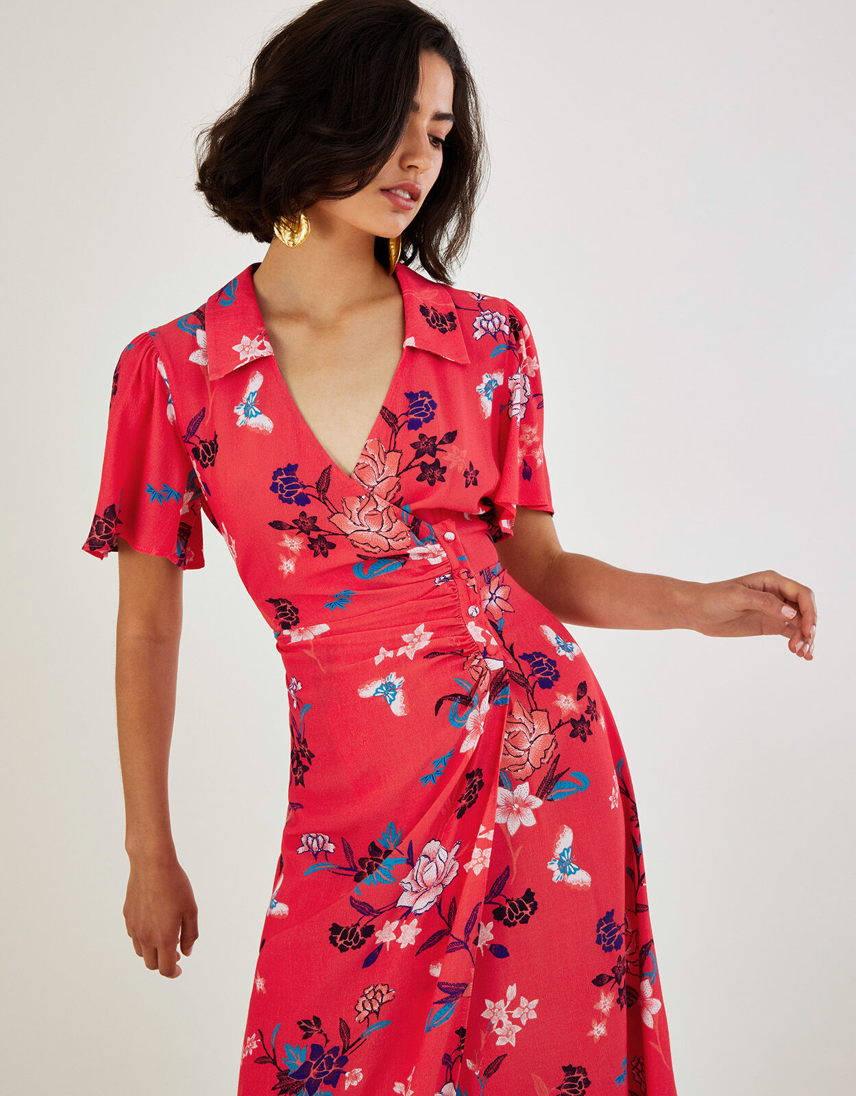 Wrap cheap button dress