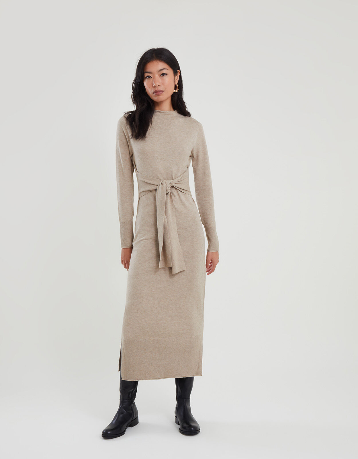 Tie new arrivals belt dress