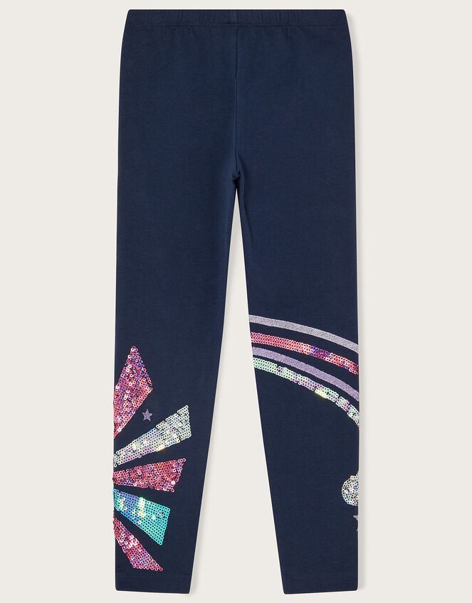 Rainbow Sequin Leggings, Blue (NAVY), large