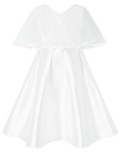 Sherry White Cape Occasion Dress, White (WHITE), large