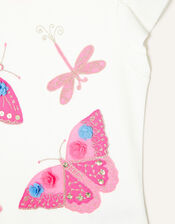 Dragonfly Embellished T-Shirt, Ivory (IVORY), large