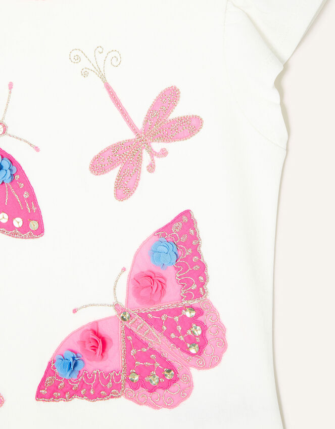 Dragonfly Embellished T-Shirt, Ivory (IVORY), large