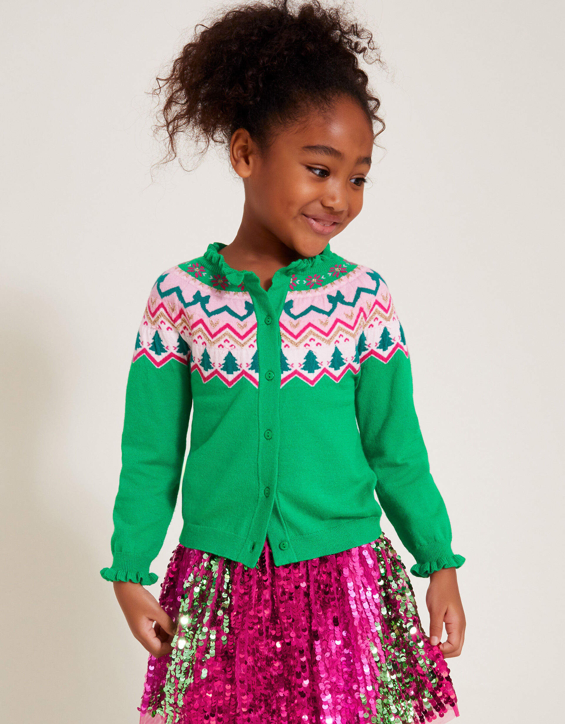 Girls fair isle cardigan shop
