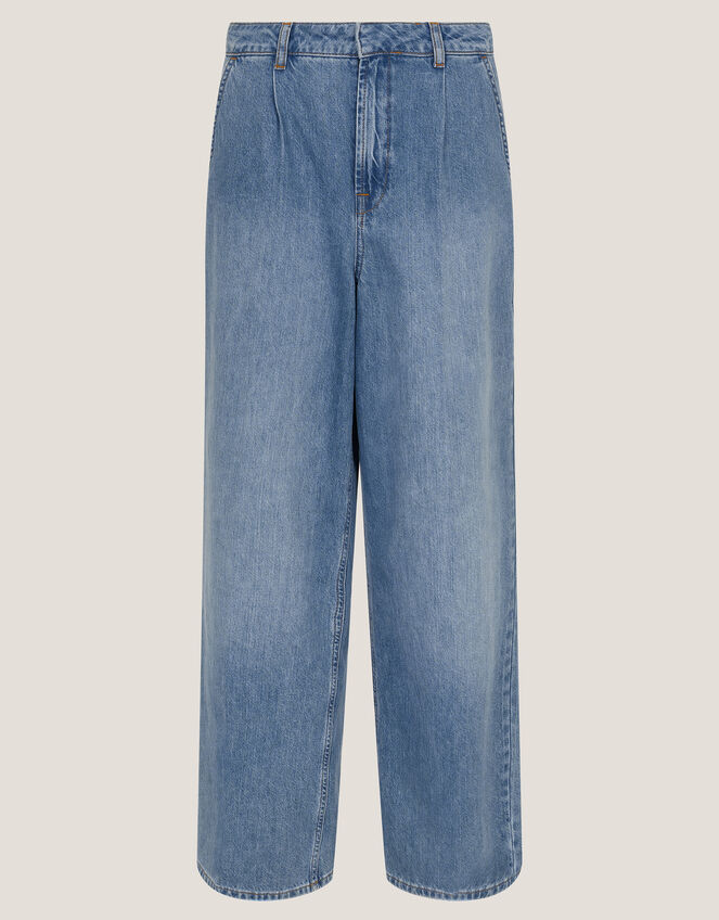 Justine Pleat Wide Leg Jeans, Blue (LIGHT AUTHENTIC), large