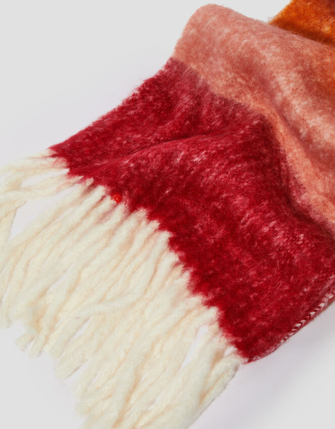 Iris Fluffy Stripe Scarf, , large