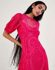 Embeth Lace Hanky Hem Dress, Pink (PINK), large