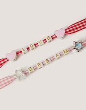 2-Pack Mon Cheri Bead Gingham Bracelets , , large
