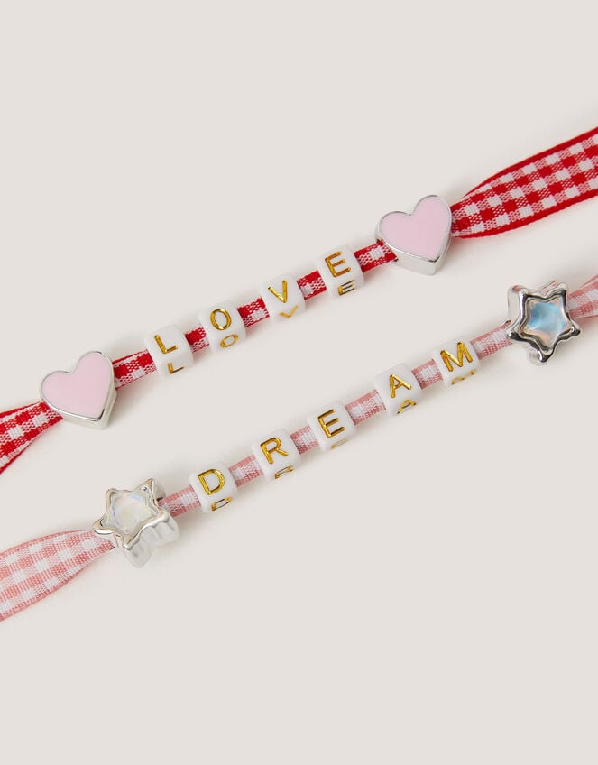2-Pack Mon Cheri Bead Gingham Bracelets , , large
