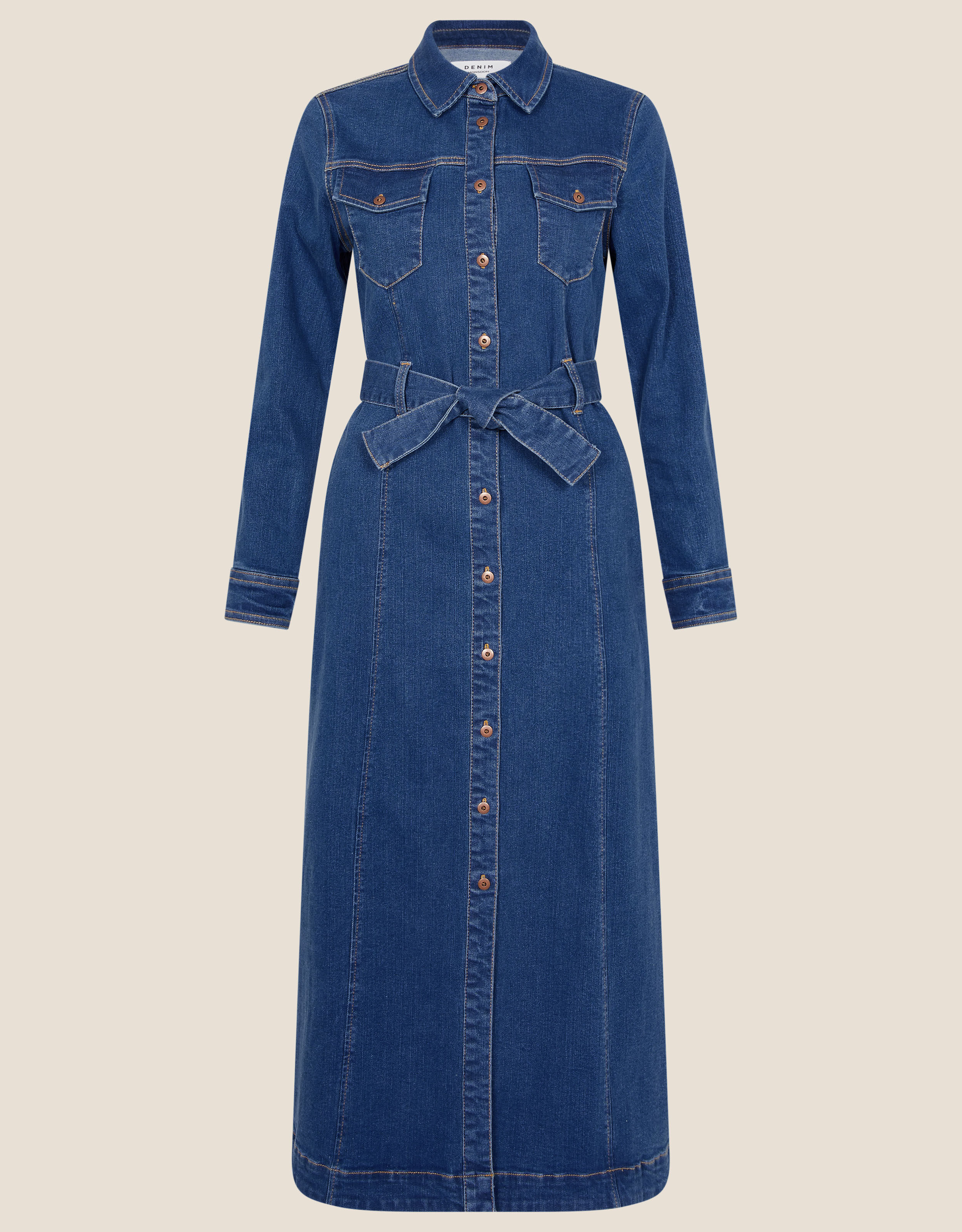 Denim midi on sale dress uk