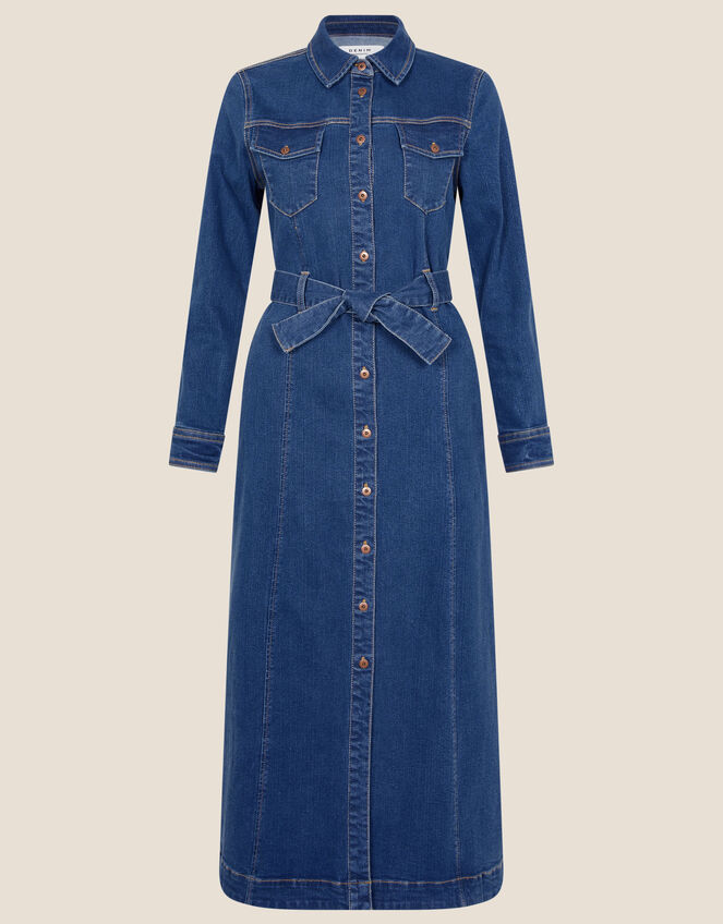 Lola Denim Midi Shirt Dress Blue