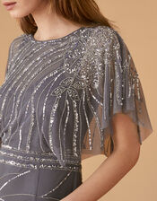 Florence Embellished Flutter Sleeve Maxi Dress, Blue (BLUE), large