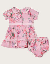Newborn Woven Dress and Briefs Set, Pink (PALE PINK), large