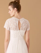 Olive Floral Embellished Tulle Bridal Dress, Ivory (IVORY), large