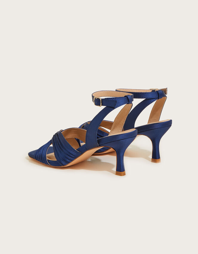 Pleated Cross Front Sandals Blue