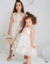 Baby Thalia Jacquard 3D Petal Dress, Ivory (IVORY), large