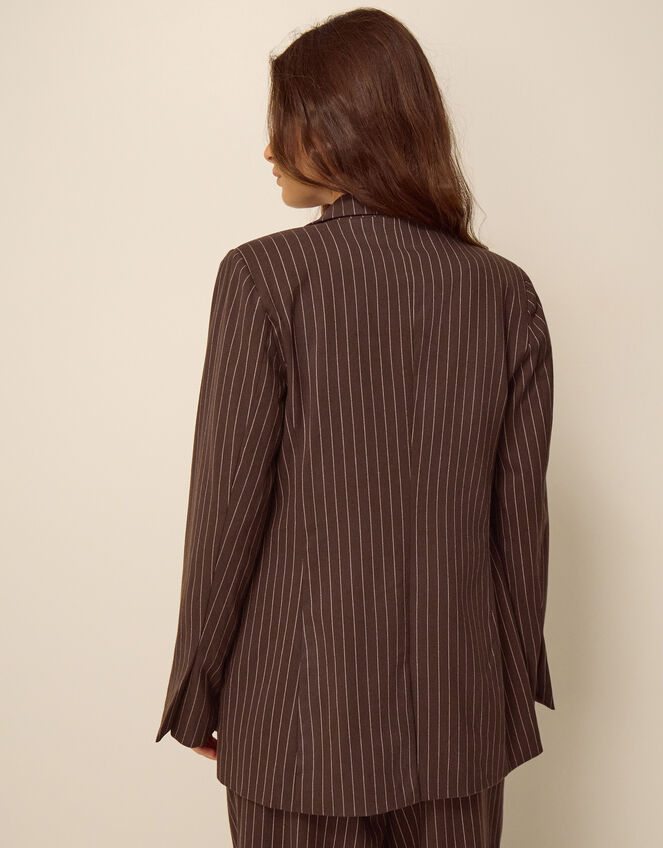 Jen Pinstripe Blazer, Brown (CHOCOLATE), large