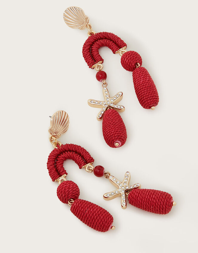 Woven Shell Drop Earrings, , large