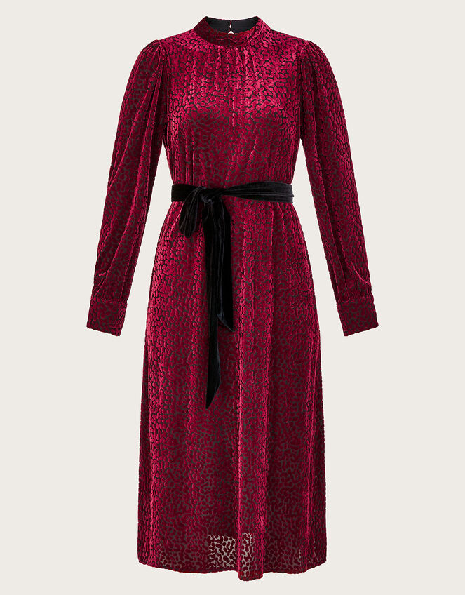 Bria Burnout Midi Dress, Red (RED), large