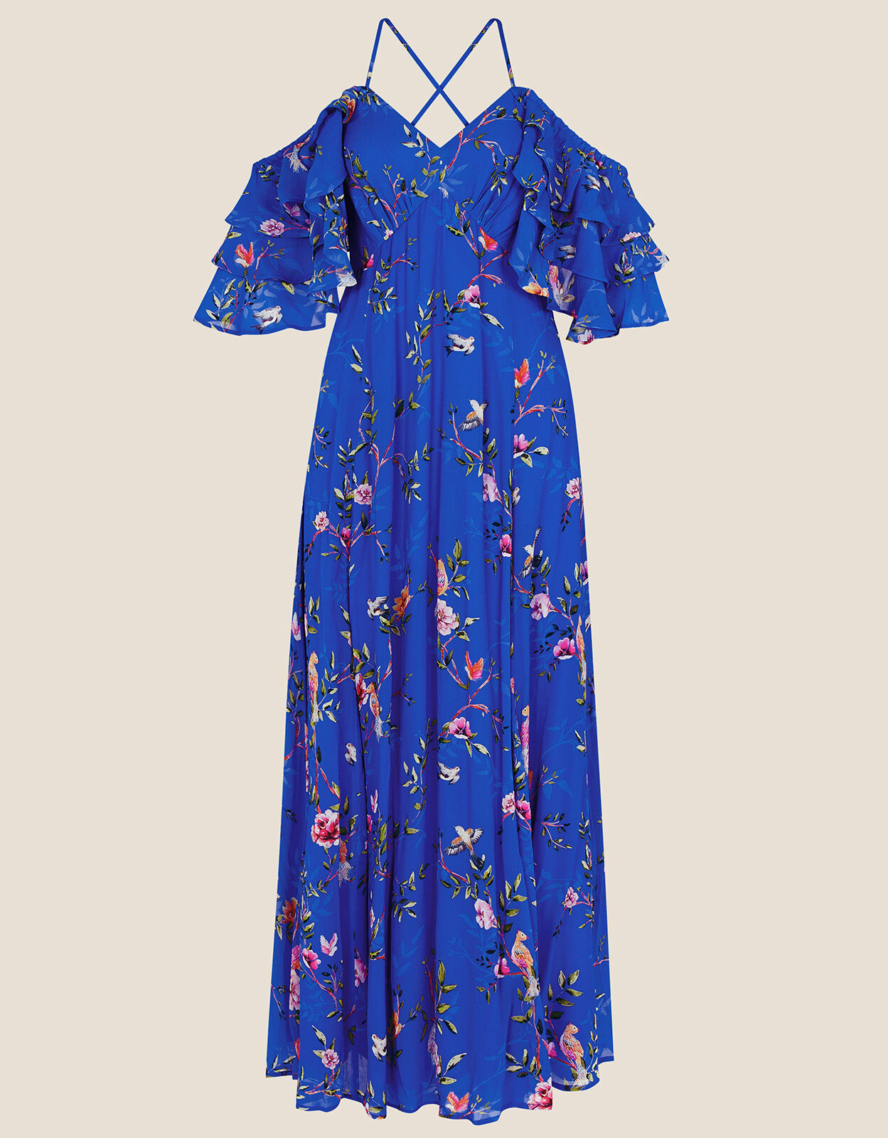 Berrie Midi Dress in Sustainable Viscose Blue Dresses Monsoon UK