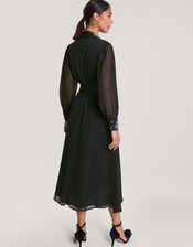 Lorenna Embellished Shirt Dress, Black (BLACK), large