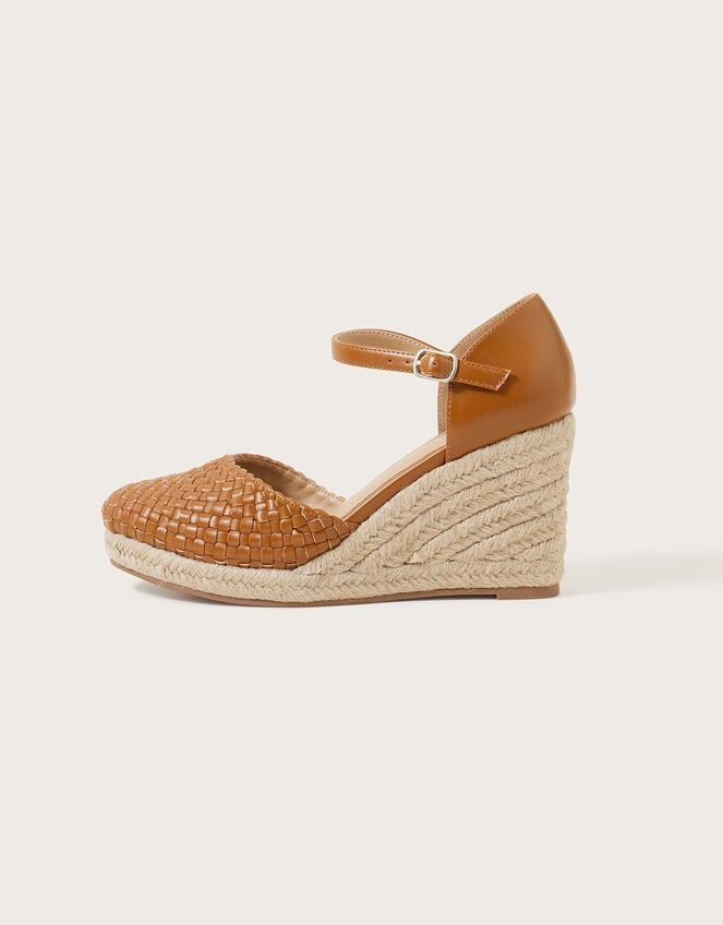 Closed Toe Wedge Sandals, Tan (TAN), large