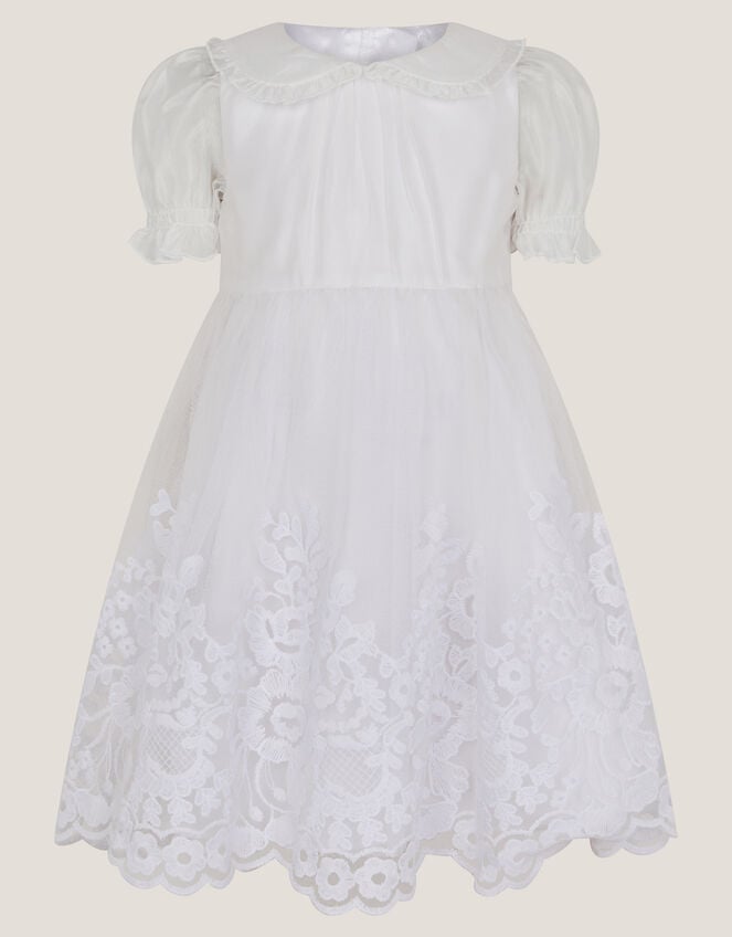 Baby Athena Floral Embroidered Dress, White (WHITE), large