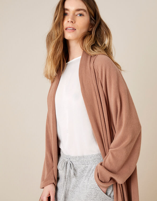 LOUNGE Ellie Midi Cardigan, Brown (BROWN), large