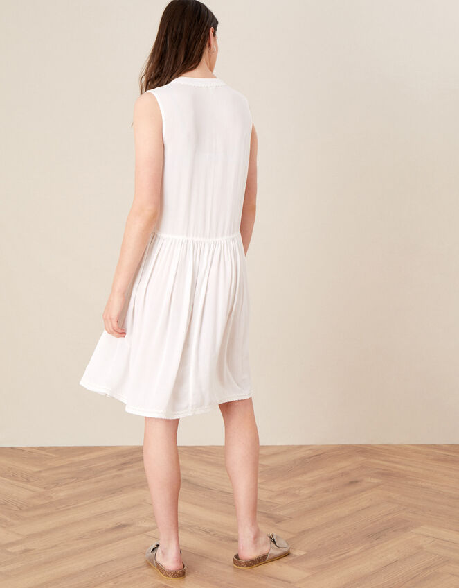 Mirrorwork Dress in LENZING™ ECOVERO™, White (WHITE), large