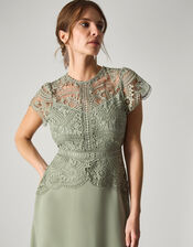 Monica Lace Midi Bridesmaid Dress, Green (PALE GREEN), large