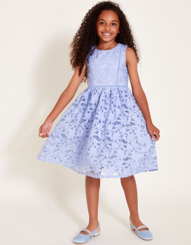 Kimberley Cutwork Lace Dress, Blue (BLUE), large