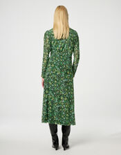 Fabienne Chapot Floral Wrap Midi Dress, Green (GREEN), large