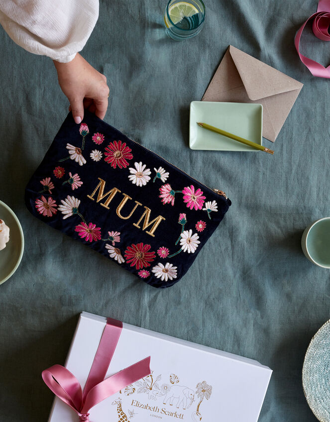 Elizabeth Scarlett 'Mum' Embroidered Pouch, , large