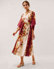 Parrie Floral Midi Wrap Dress, Cream (CREAM), large
