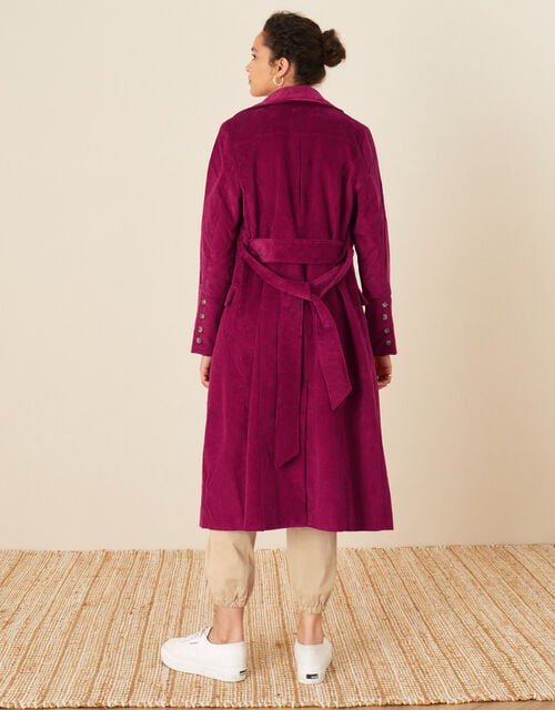 Connie Cord Trench Coat, Red (BERRY), large